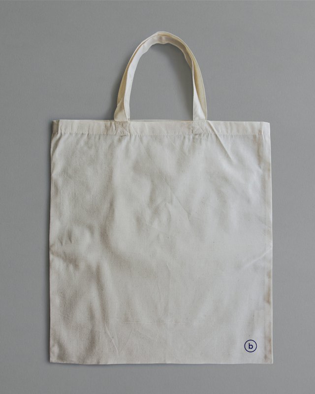 A cream canvas tote bag